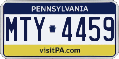 PA license plate MTY4459