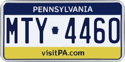 PA license plate MTY4460