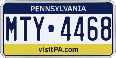 PA license plate MTY4468