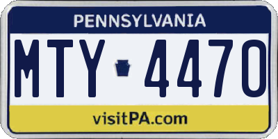 PA license plate MTY4470