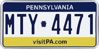PA license plate MTY4471
