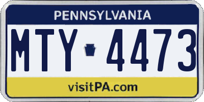 PA license plate MTY4473