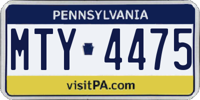 PA license plate MTY4475