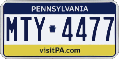 PA license plate MTY4477