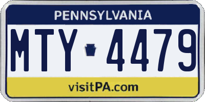 PA license plate MTY4479