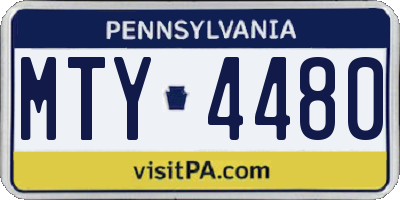 PA license plate MTY4480