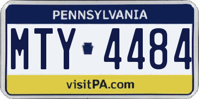 PA license plate MTY4484