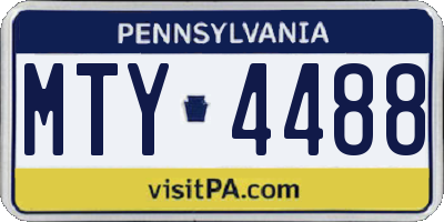 PA license plate MTY4488