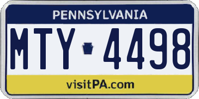 PA license plate MTY4498