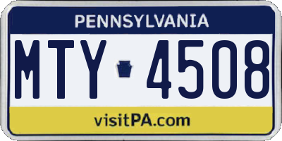 PA license plate MTY4508