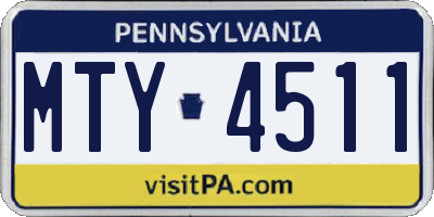 PA license plate MTY4511