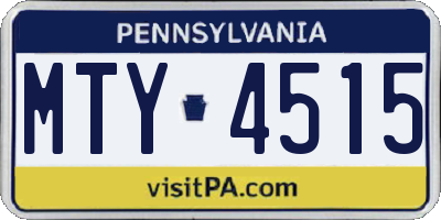 PA license plate MTY4515