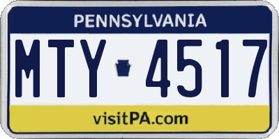 PA license plate MTY4517