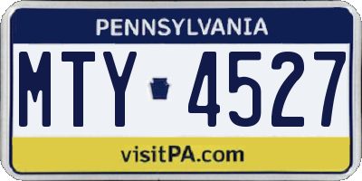 PA license plate MTY4527