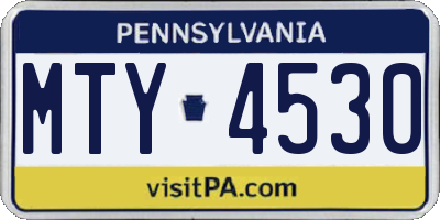PA license plate MTY4530