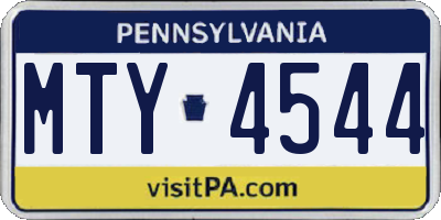 PA license plate MTY4544