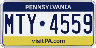PA license plate MTY4559