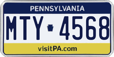 PA license plate MTY4568