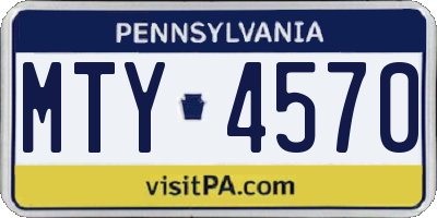 PA license plate MTY4570