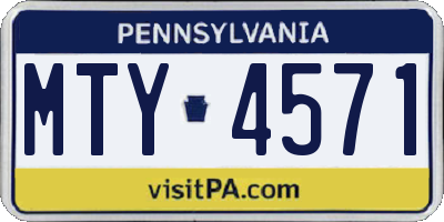 PA license plate MTY4571