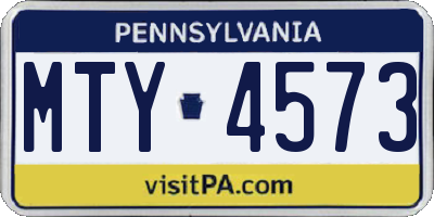PA license plate MTY4573