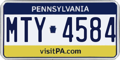 PA license plate MTY4584