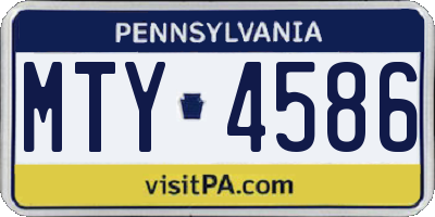 PA license plate MTY4586