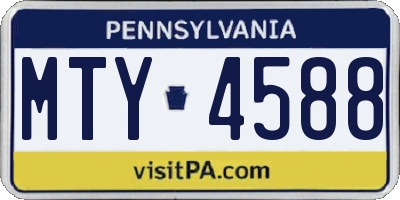 PA license plate MTY4588