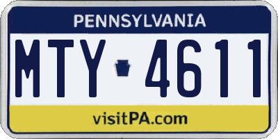 PA license plate MTY4611