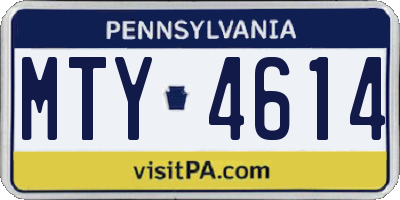 PA license plate MTY4614