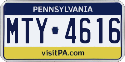 PA license plate MTY4616