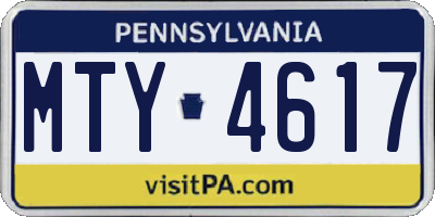 PA license plate MTY4617