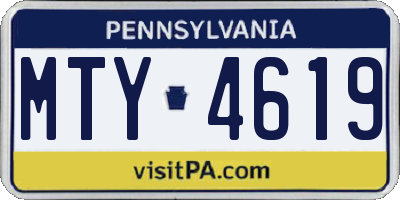 PA license plate MTY4619