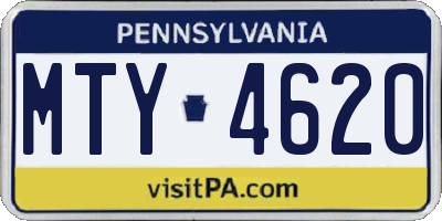 PA license plate MTY4620