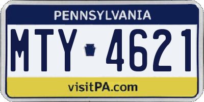 PA license plate MTY4621