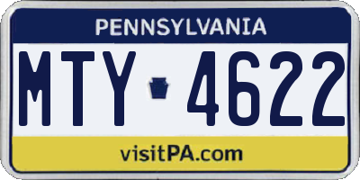 PA license plate MTY4622