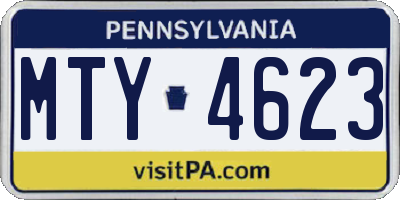 PA license plate MTY4623