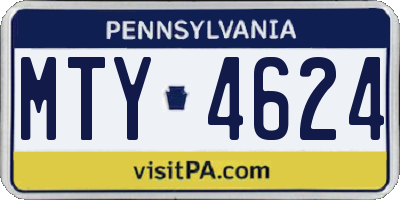 PA license plate MTY4624