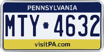 PA license plate MTY4632