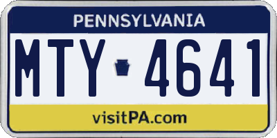 PA license plate MTY4641