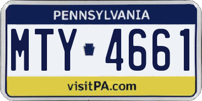 PA license plate MTY4661