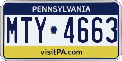 PA license plate MTY4663