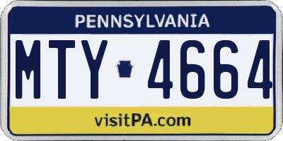 PA license plate MTY4664