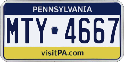 PA license plate MTY4667