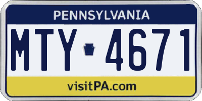 PA license plate MTY4671