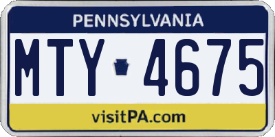 PA license plate MTY4675