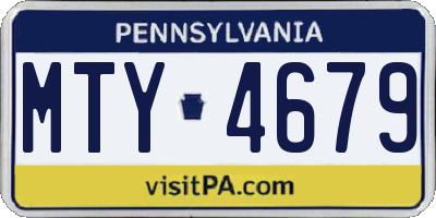 PA license plate MTY4679