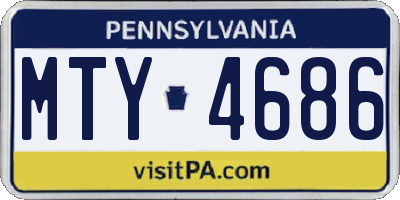 PA license plate MTY4686