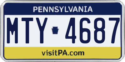 PA license plate MTY4687