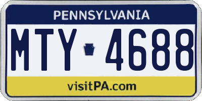 PA license plate MTY4688